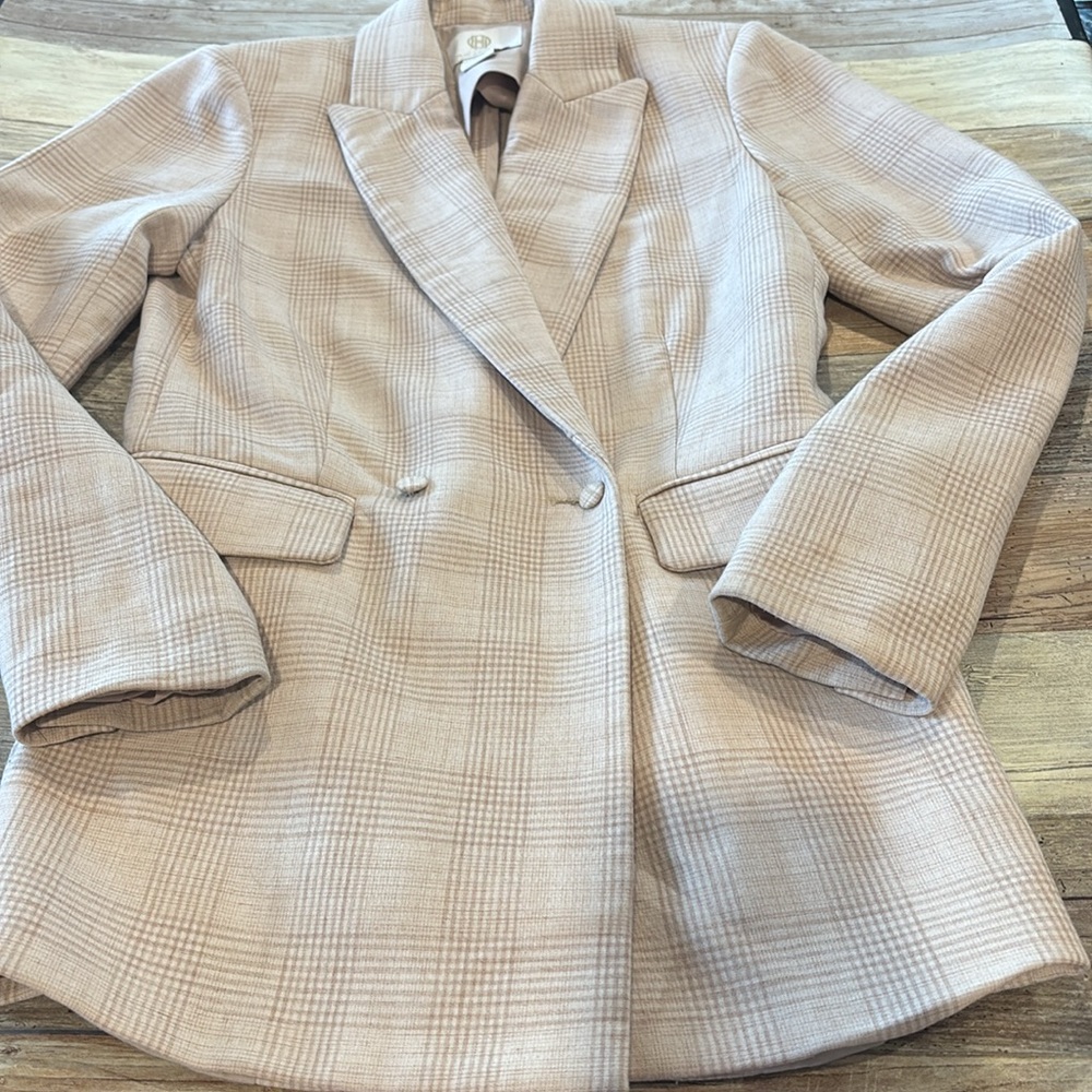 House of Harlow 1960 Tan Plaid Blazer XS